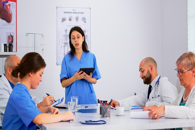 Medical people meeting and planning with shareholders in hospital office medical-people-meeting-planning
